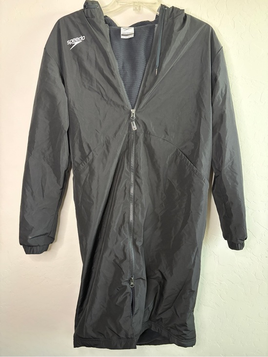 Speedo Jackets & Blazers - Speedo Black Long Hooded Waterproof Raincoat